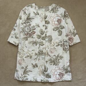Vintage Gianna Rose Artist Gardening Smock Floral Long Jacket OS
